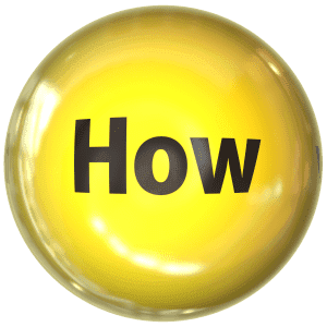 Image of a button including the word “how,” to represent an experienced Monmouth County divorce attorney answering the question of how to divorce in NJ